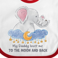 thumbnail image 4 of Inktastic My Daddy Loves Me to the Moon and Back Elephant Family Boys or Girls Baby Bib, 4 of 4