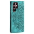 thumbnail image 6 of Case for Samsung Galaxy S23 Ultra Wallet Case for Women Girls with Card Holder, Embossed Flower Pattern Magnetic Flip PU Leather Purse Protective Phone Cover for Samsung Galaxy S23 Ultra, Green, 6 of 11