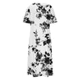 thumbnail image 4 of Ytndtr Womens 2025 Short Sleeves Floral Print V-Neck Summer Sundress Maxi Dress, 4 of 5