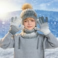 thumbnail image 2 of Children's Winter Hats Gloves Scarf Set, Warm Hat Gloves Knit Lined Neck Warmer Set for Ages 4-10 Years Boys Girls, 2 of 6