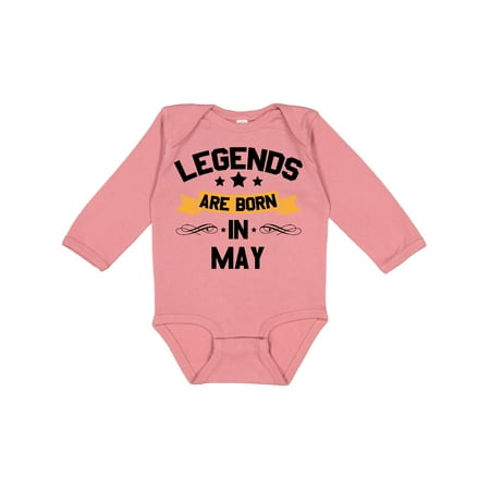 

Inktastic legends are born in may Gift Baby Boy or Baby Girl Long Sleeve Bodysuit
