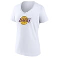 thumbnail image 2 of Women's White Los Angeles Lakers Alternate Logo V-Neck T-Shirt, 2 of 3
