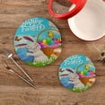 thumbnail image 2 of GZHJMY Easter Eggs and Cute Bunny Trivet Pot Holder, Round Woven Potholders Set 2PCS-Braided - Coasters - Table Mats 407 for Kitchen Pans Bowl Teapot, 2 of 7