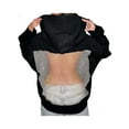thumbnail image 3 of Women'S Pullover Sweatshirts Casual Long Sleeve Crystal Mesh Back Hoodie with Pocket Black S, 3 of 8
