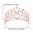 thumbnail image 3 of Crystal Crowns JITINX para mujer, novia, boda, fiesta de boda (oro rosa), 3 of 9