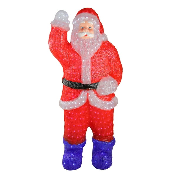 3.75' Red and Blue Lighted Commercial Grade Santa Claus Outdoor