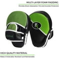 thumbnail image 5 of Kruzak Two-Tone Focus Mitts and Boxing Gloves Set for Kickboxing and Muay Thai MMA Training - Fitness Kit with Punching Pads for Martial Arts and Karate (Black/Green, 14 oz), 5 of 7