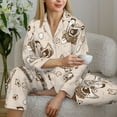 thumbnail image 6 of Pajama Sets for Women 2 Pcs, Cartoon Cute Chicken Eggs Button Down Long Sleeve Sleepwear Lounge PJ Sets, 6 of 6