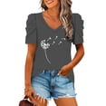 thumbnail image 1 of Puntoco Liquidación de blusas cortas para mujer, blusa holgada informal de manga corta a la moda para mujer, 1 of 4