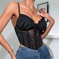 thumbnail image 4 of Tuosodrolic Corset Bustier for Women Renaissance Corsetss Front Closure Bodice Spaghetti Strap Crop Tops Embroidered Corset Tops, 4 of 6