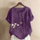 thumbnail image 5 of Camisetas de Manga Corta para las Mujeres Impreso Botón de Manga Corta Camiseta Blusa Poliéster, Ropa Casual Mirar Superior para las Mujeres, 5 of 8