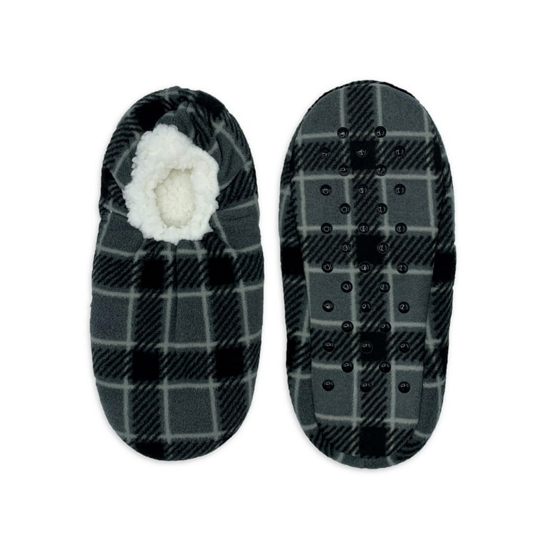 Women's Faux Fur Cozy Pull-On Slipper Socks - Black M/L