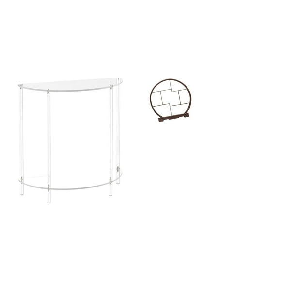 Mesita de noche de acrílico,Mesa auxiliar de acrílico transparente Mesa auxiliar transparente en capas,Expositor de artesanías,Expositor de madera para objetos de colección
