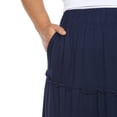 thumbnail image 5 of White Mark Women’s Plus Size Soft Tiered Maxi Skirt, 5 of 6