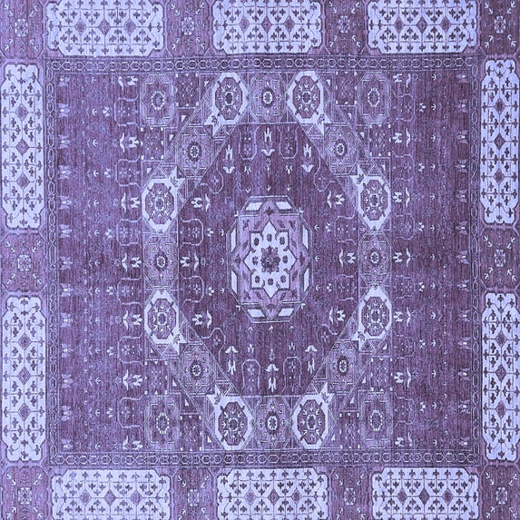 Ahgly Company Indoor Square Abstract Blue Modern Area Rugs, 7' Square