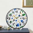 thumbnail image 4 of Yayeee Wall Clock Battery Operated 9.5" Silent Quartz Non-Ticking for Living Room Decor, Blue Simple Shapes, 4 of 8