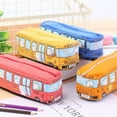 thumbnail image 3 of Cartoon Bus Pen Bag Canvas Large Capacity Car With Zipper Car Pencil Case Creative Stationery Storage Bag Pen Box Students Gift Blue, 3 of 6