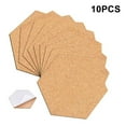 thumbnail image 1 of 100x85x1mm Hexagon Coasters Cork Cup Mat Pad Adhesive Backed Wood 10pcs, 1 of 12
