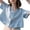 Light Blue, variant on Women's Summer Tops Loose Fit Linen Cotton Short Sleeve Crop Blouse Breathable Lightweight Basic For Daily Wear