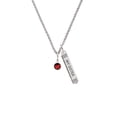 thumbnail image 2 of Delight Jewelry Crystal Red Channel Drop Silvertone Always My Sister Bar Charm Necklace, 23", 2 of 4