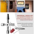 thumbnail image 5 of Llave universal de servicios públicos 4 en 1, llave cruzada universal multifuncional de 4 vías con broca para fontaneros de aleación de zinc, caja de armario eléctrico, 5 of 5