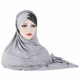 thumbnail image 2 of Cheers.US Women Glitter Sequin Hijab Muslim Head Wrap Scarf Long Turban Headband Hair Cap Shawl, 2 of 3