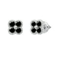 thumbnail image 1 of Dazzlingrock Collection Round Black Diamond Floral Screwback Earrings for Women (0.48 ct. Color Black, Clarity Opaque) in 18K White Gold, 1 of 1
