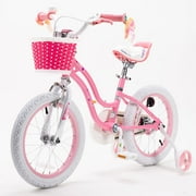 RoyalBaby Stargirl Kids Bike 14 Inch Girls Bicycle for Children with Kickstand Basket Rose Pink