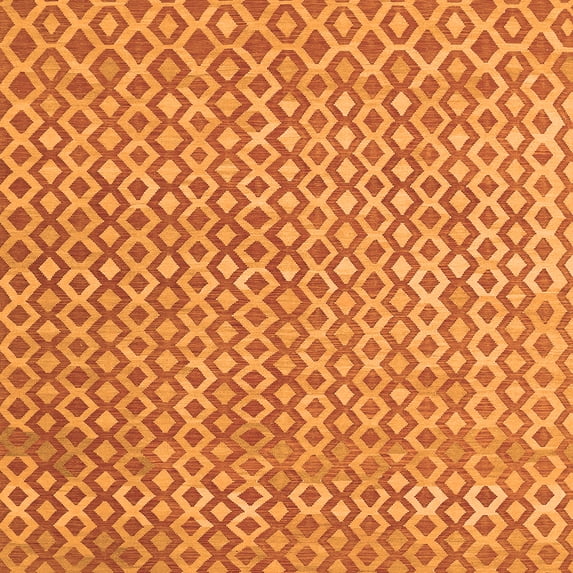 Ahgly Company Indoor Square Abstract Orange Contemporary Area Rugs, 5' Square