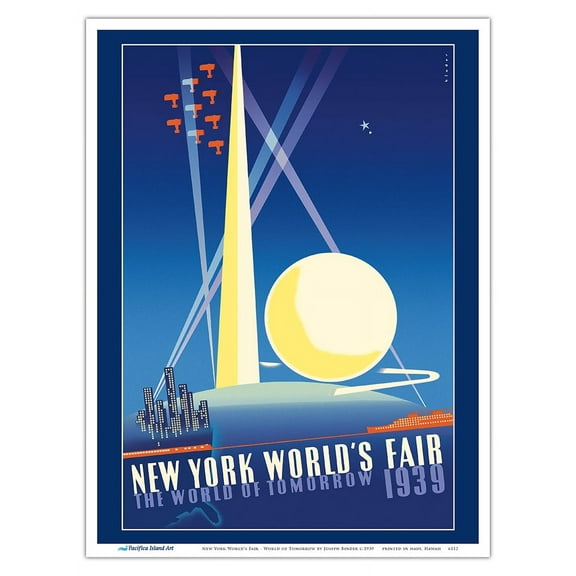 1939 New York World’s Fair - The World of Tomorrow - Vintage Travel Poster by Joseph Binder - Master Art Print (Unframed) 9in x 12in