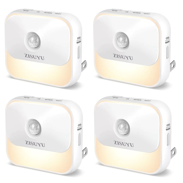 ZISUYU Paquete de 4 Sensores de Movimiento Regulables LED Night Lights para Adultos y Niños