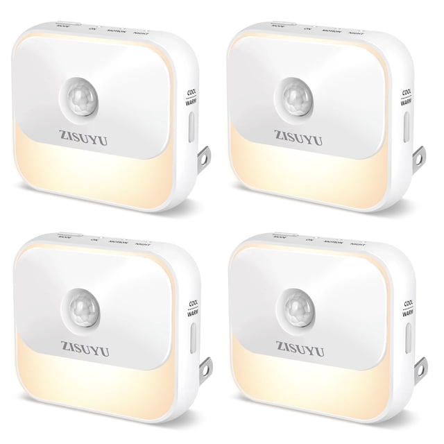 ZISUYU Paquete de 4 Sensores de Movimiento Regulables LED Night Lights para Adultos y Niños