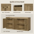 thumbnail image 2 of SICOTAS 62"W Large Sideboard Buffet Cabinet with 4 Doors, Farmhouse Kitchen Credenza with Adjustable Shelves, Console Cabinet, Sideboard TV Stand for Living Room, Brown Oak, 2 of 6