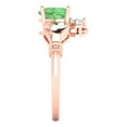 thumbnail image 3 of 1.06 ctw Claddagh Anniversary Ring for Women | Heart Cut Simulated Green Diamond | Hyperallergenic Solid 18K Rose Gold, 3 of 5