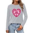 thumbnail image 2 of Wowcloth Woman's Fashion Blouse, Long Sleeve Round Neck with Valentine Print, Casual Wear for Dating and Daily Use, 2 of 5