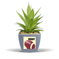 thumbnail image 1 of Ball National Sports Racing Fake Pineapple Flower Pot Vase Mini Decor, 1 of 3