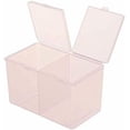 thumbnail image 5 of 2 Grids Plastic Cotton Pad Organizer Holder Dispenser Makeup Organizer Cotton Swab Holder Container Cosmetic Storage Nail Art Organizer 2 Grids Storage Box Pink, 5 of 5