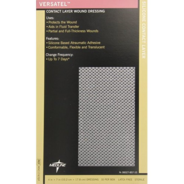 medline dressing contact layer versatel, 4 inch x 7 inch, 50 count