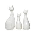 thumbnail image 6 of Ceramic Pet Family Statue Set of 3 Figurines Gold Cat Parent and Sculpture for Bookshelf Desk Home Office Decor(White), 6 of 6