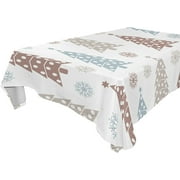SKYSONIC Christmas Tree Tablecloth Waterproof Washable Polyester Square Table Cover Durable Tablecloth for Kitchen Dining Table Party Decor (54 X 72 Inch)