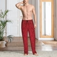 thumbnail image 2 of Balery Vintage Burgundy Pantalones de pijama para hombre, pijama ultraligero, pantalón de descanso-XX-Large, 2 of 6
