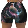 thumbnail image 2 of Daiia Bird 3 Pattern Women's Workout Shorts Biker Shorts - High Waisted Workout Spandex Tummy Control Gym Running Yoga Shorts-X-Large, 2 of 8