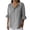 Gray, variant on Women's Plus Size Tops 3/4 Sleeve Linen Cotton V Neck Button Shirt Blouse Tunic Tops Loose Fit Basic Tees For Women Going Out Tops For Women