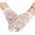 thumbnail image 3 of Guantes de protección solar blancos Guantes cortos de encaje para conducir Protección UV floral Protección solar Protección para las manos Guantes elásticos Encaje Boda Noche Mujeres sexy, 3 of 5