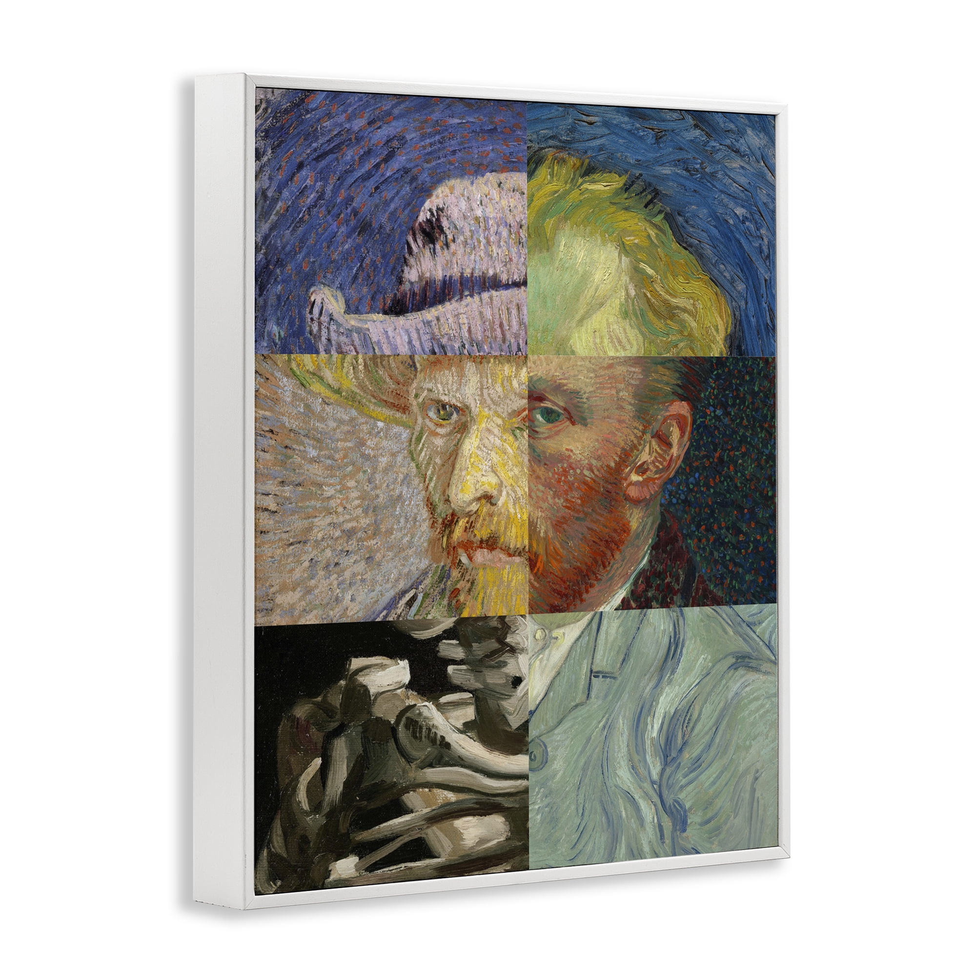 Collaged Van Gogh Portraits White Framed Giclee Art, design by Masters Redux