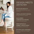 thumbnail image 7 of Maven Lane Pullman Backless Counter Stool in White Oak Finish w/ Natural Color Fabric Upholstery, 7 of 7