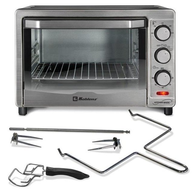 Koblenz RA53899 Four Collection Magique de Cuisine 24 Litres avec Rôtissoire, Noir & Argent