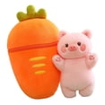 thumbnail image 1 of Juguete de zanahoria de peluche, almohadas de verduras, escondite de zanahoria con cremallera para San Valentín Cerdo de 40 cm., 1 of 9