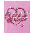 thumbnail image 5 of Girl's Youth New Era  Pink Minnesota Wild Flip Sequin V-Neck T-Shirt, 5 of 6