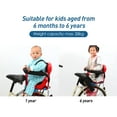thumbnail image 3 of yeacher Steel-Frame Rear-Mounted Child Bike Seat in Blue, Supports Up to 35kg, Compact Design 36x29x52cm, 3 of 7